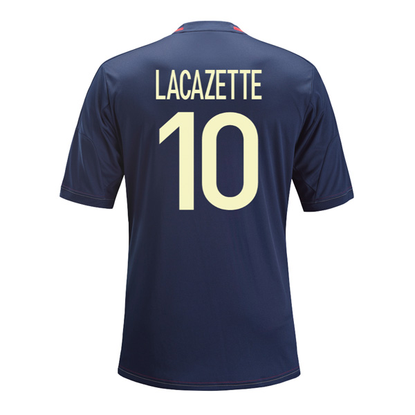 13-14 Olympique Lyonnais #10 Lacazette Away Black Jersey Shirt